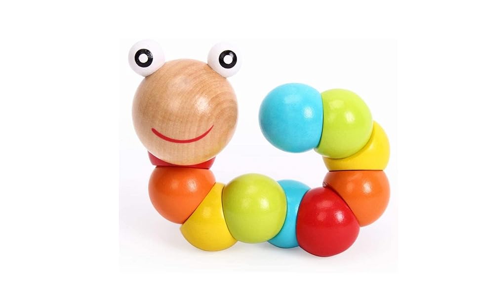 Other-Multicolour-Magical-Twisting-Insect-Child-Toy-Wooden-Puzzle-Train-B0931ZSGX1